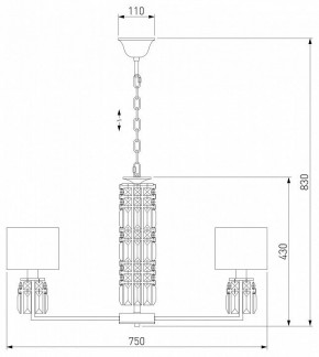 Подвесная люстра Eurosvet Zaffiro 10099/8 хром/прозрачный хрусталь Strotskis (новый абажур) в Сургуте - surgut.mebel24.online | фото 5