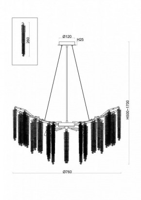 Подвесная люстра Freya Mineral FR1010PL-10G в Сургуте - surgut.mebel24.online | фото 2