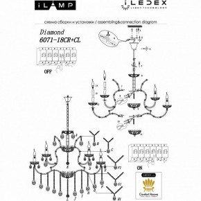 Подвесная люстра iLamp Diamond 6071-18 CR+CL в Сургуте - surgut.mebel24.online | фото 2