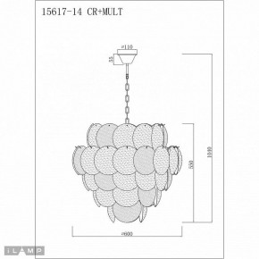 Подвесная люстра iLamp Rivoli 15617-14 CR+MULT в Сургуте - surgut.mebel24.online | фото 3