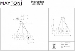 Подвесная люстра Maytoni Dallas MOD545PL-25B в Сургуте - surgut.mebel24.online | фото 3