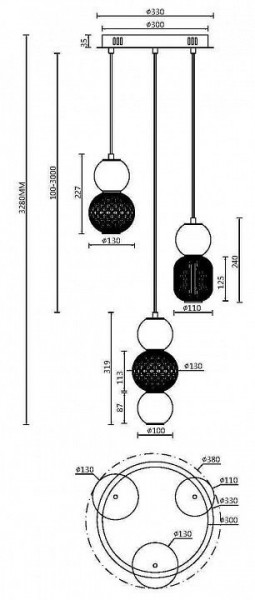 Подвесная люстра Maytoni Drop MOD273PL-L33G3K в Сургуте - surgut.mebel24.online | фото 2