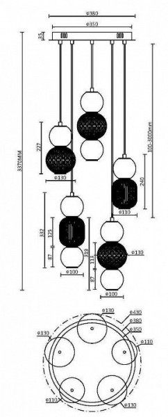 Подвесная люстра Maytoni Drop MOD273PL-L80CH3K в Сургуте - surgut.mebel24.online | фото 3