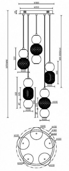 Подвесная люстра Maytoni Drop MOD273PL-L80G3K в Сургуте - surgut.mebel24.online | фото 2