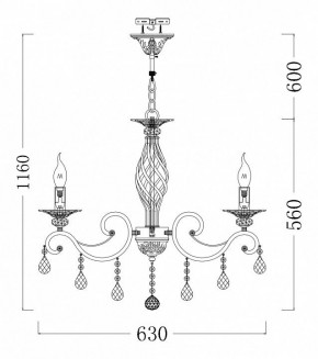 Подвесная люстра Maytoni Grace ARM247-06-G в Сургуте - surgut.mebel24.online | фото 3