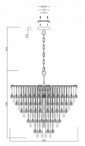 Подвесная люстра Maytoni Linn MOD091PL-09CH в Сургуте - surgut.mebel24.online | фото 3