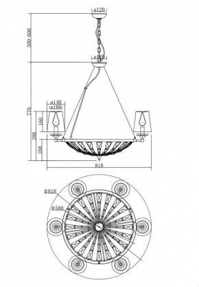 Подвесная люстра Maytoni Pantheon H021PL-06CH в Сургуте - surgut.mebel24.online | фото 5