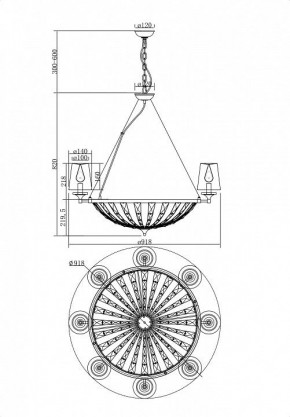 Подвесная люстра Maytoni Pantheon H021PL-08CH в Сургуте - surgut.mebel24.online | фото 4