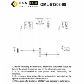 Подвесная люстра Omnilux Indovero OML-51203-08 в Сургуте - surgut.mebel24.online | фото 3