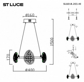 Подвесная люстра ST-Luce Enigma SL6018.203.48 в Сургуте - surgut.mebel24.online | фото 4