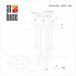 Подвесная люстра ST-Luce Montecelio SL6104.203.09 в Сургуте - surgut.mebel24.online | фото 3