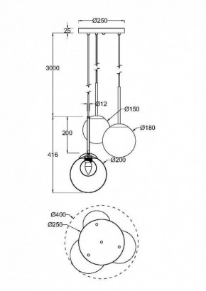 Подвесной светильник Maytoni Basic form MOD521PL-03G в Сургуте - surgut.mebel24.online | фото 3