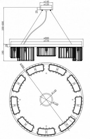 Подвесной светильник Maytoni Colline MOD083PL-09CH в Сургуте - surgut.mebel24.online | фото 8