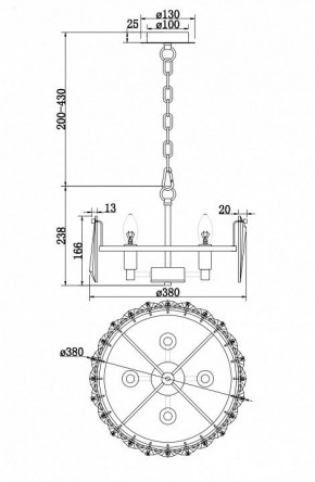 Подвесной светильник Maytoni Puntes MOD043PL-04CH в Сургуте - surgut.mebel24.online | фото 4