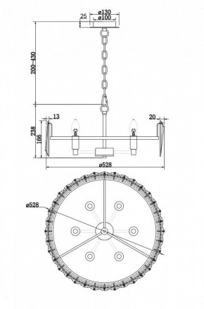 Подвесной светильник Maytoni Puntes MOD043PL-06G в Сургуте - surgut.mebel24.online | фото 4