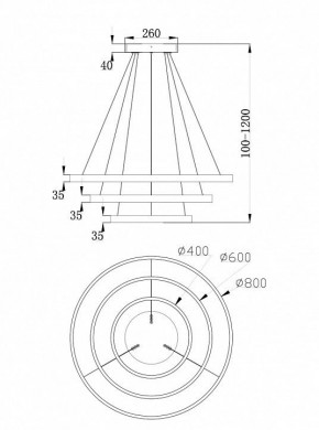 Подвесной светильник Maytoni Rim MOD058PL-L100BS4K в Сургуте - surgut.mebel24.online | фото 6