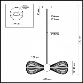 Подвесной светильник Odeon Light Elica 5402/2 в Сургуте - surgut.mebel24.online | фото 4