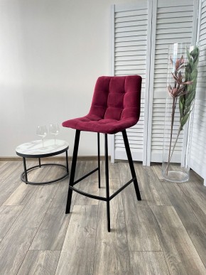 Полубарный стул CHILLI-QB SQUARE винный #16, велюр / черный каркас (H=66cm) М-City в Сургуте - surgut.mebel24.online | фото 4