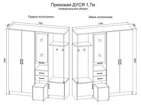 Прихожая Дуся 1.7 УНИ (Дуб Бунратти/Белый Бриллиант) в Сургуте - surgut.mebel24.online | фото 2