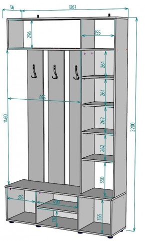 Прихожая с зеркалом V19_M в Сургуте - surgut.mebel24.online | фото 2