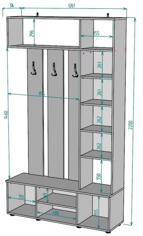 Прихожая с зеркалом V20_M в Сургуте - surgut.mebel24.online | фото 2