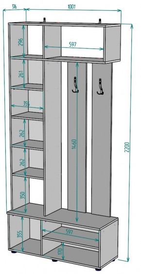 Прихожая с зеркалом V25_M в Сургуте - surgut.mebel24.online | фото 2