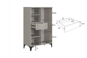 РИЧ Комод 2 со стеклом в Сургуте - surgut.mebel24.online | фото 3