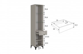РИЧ Шкаф однодверный со стеклом в Сургуте - surgut.mebel24.online | фото 3