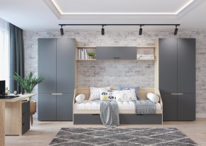 Шкаф 2-х створчатый АНТАЛИЯ (Сонома/Графит софт) в Сургуте - surgut.mebel24.online | фото 3