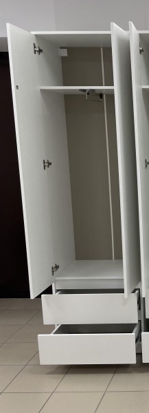 Шкаф 2-ств. с 2 ящиками и вешалкой "Бьянко" в Сургуте - surgut.mebel24.online | фото 2