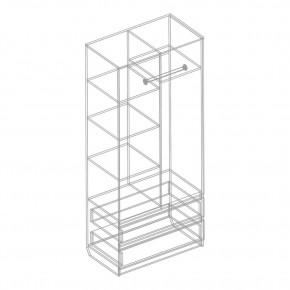 Шкаф 2-ств. с 2 ящиками "Бьянко" в Сургуте - surgut.mebel24.online | фото 5