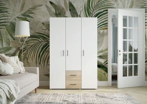 Шкаф 3-х створчатый с ящиками VICTOR (Сонома-Белый) в Сургуте - surgut.mebel24.online | фото 3