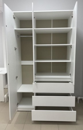 Шкаф 3-ств. с 3 ящиками "Бьянко" в Сургуте - surgut.mebel24.online | фото 2