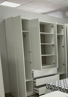 Шкаф 4-ств. с 3 ящиками "Бьянко" в Сургуте - surgut.mebel24.online | фото 2