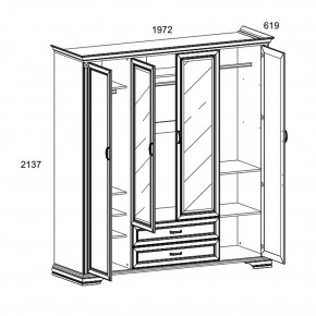 Шкаф 4D2S Z , MONAKO, цвет Сосна винтаж в Сургуте - surgut.mebel24.online | фото 1