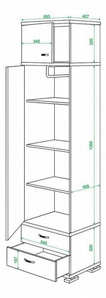 Шкаф платяной Домино КС-10 в Сургуте - surgut.mebel24.online | фото 3