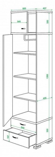 Шкаф для белья Домино КС-10 в Сургуте - surgut.mebel24.online | фото 2