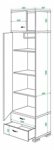 Шкаф для белья Домино КС-10 в Сургуте - surgut.mebel24.online | фото 3