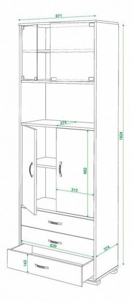 Шкаф комбинированный Домино СБ-220М в Сургуте - surgut.mebel24.online | фото 3