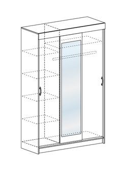 Шкаф-купе Басса ШКК 551 шимо шимо светлый/темный в Сургуте - surgut.mebel24.online | фото 3
