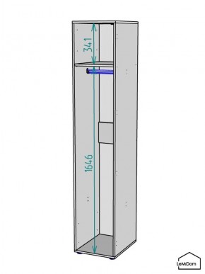 Шкаф Linnea MHR-1 2050х400х510 (Графит-М 11.1.25) в Сургуте - surgut.mebel24.online | фото 3