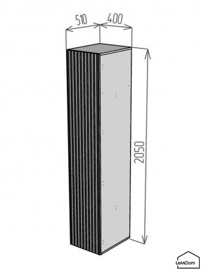 Шкаф Linnea MHR-1-3 2050х400х510 (Графит-М 11.1.25) в Сургуте - surgut.mebel24.online | фото 2