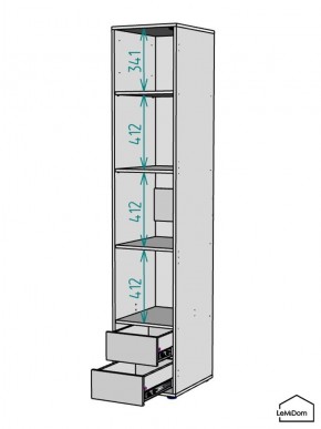 Шкаф Linnea MHR-1PO-4 2050х400х510 (Белый-М 11.1.1) в Сургуте - surgut.mebel24.online | фото 3