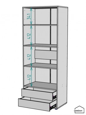 Шкаф Linnea MHR-2-4 2050х800х510 (Белый-М 11.1.2) в Сургуте - surgut.mebel24.online | фото 3