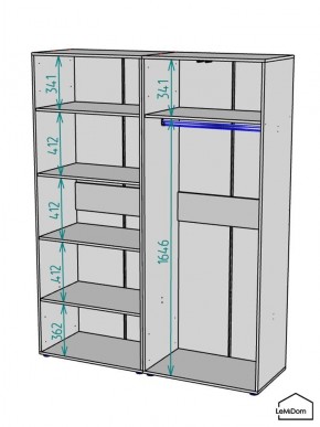 Шкаф Linnea MHR-4PO-1 2050х1600х510 (Белый-М 11.1.1) в Сургуте - surgut.mebel24.online | фото 3