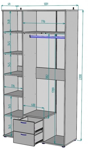 Шкаф Ольга H54 в Сургуте - surgut.mebel24.online | фото 2