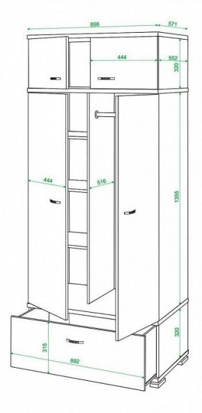 Шкаф платяной Домино КС-20 в Сургуте - surgut.mebel24.online | фото 3