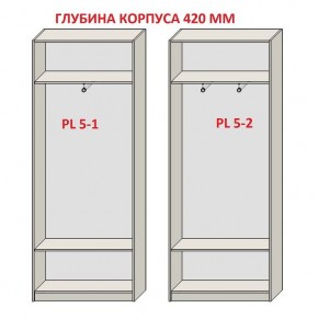 Шкаф распашной серия «ЗЕВС» (PL3/С1/PL2) Серый камень/Небраска натуральный в Сургуте - surgut.mebel24.online | фото 8
