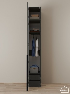 Шкаф с антресолью Linnea MHR-1A-3 2450х400х510 (Графит-М 11.1.25) в Сургуте - surgut.mebel24.online | фото 6