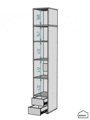 Шкаф с антресолью Linnea MHR-1A-4 2450х400х510 (Графит-М 11.1.25) в Сургуте - surgut.mebel24.online | фото 3